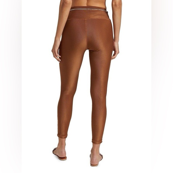 NWT- WeWoreWhat x Revolve Solid High Rise Chain Legging in Solid Rib Brown - Picture 3 of 14